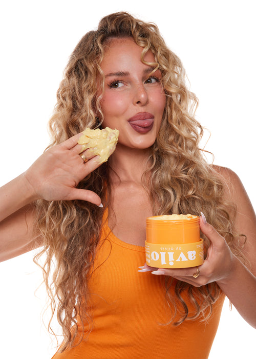 Avilo haircare products styled for lifestyle photography